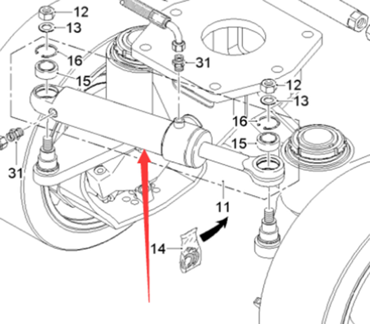 进口铣刨机转向油缸118415
